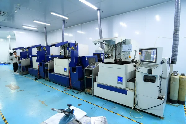 Wire EDM Workshop Wire EDM machines in the mold manufacturing workshop